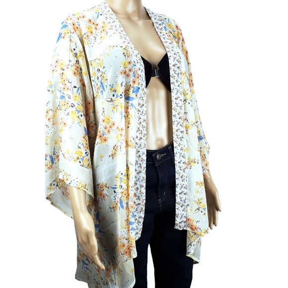 Band of Gypsies Pastel Coquette Kimono Open Duster Cover Up NWT Oversized XS/S - Picture 1 of 7